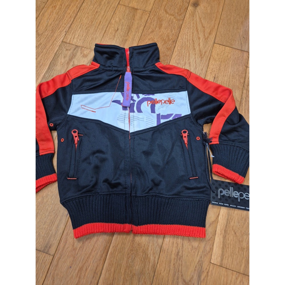 Pelle Pelle Kids Track Jacket Black Orange 18M Graphic Full Zip LP1189 K02 AGPP